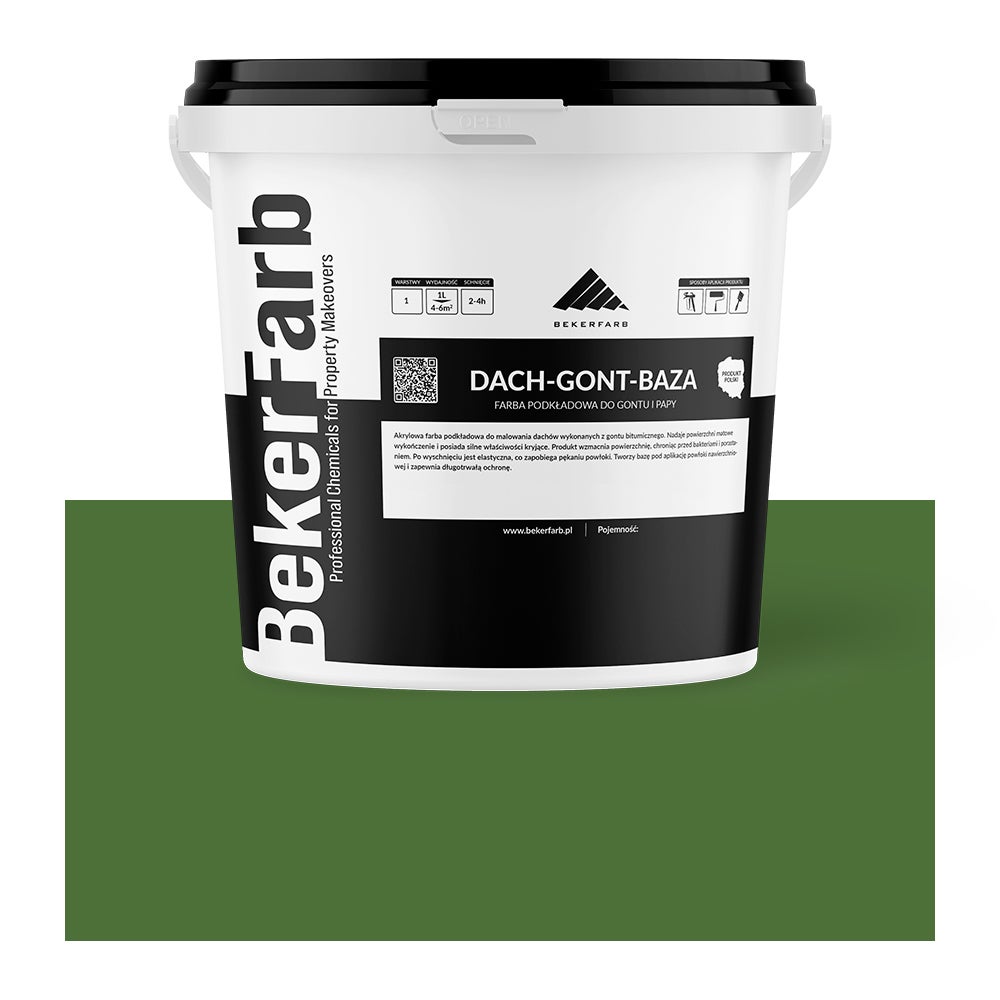 Podkładowa Farba na Dach do Gontu i Papy - Zielona Trawa 1L