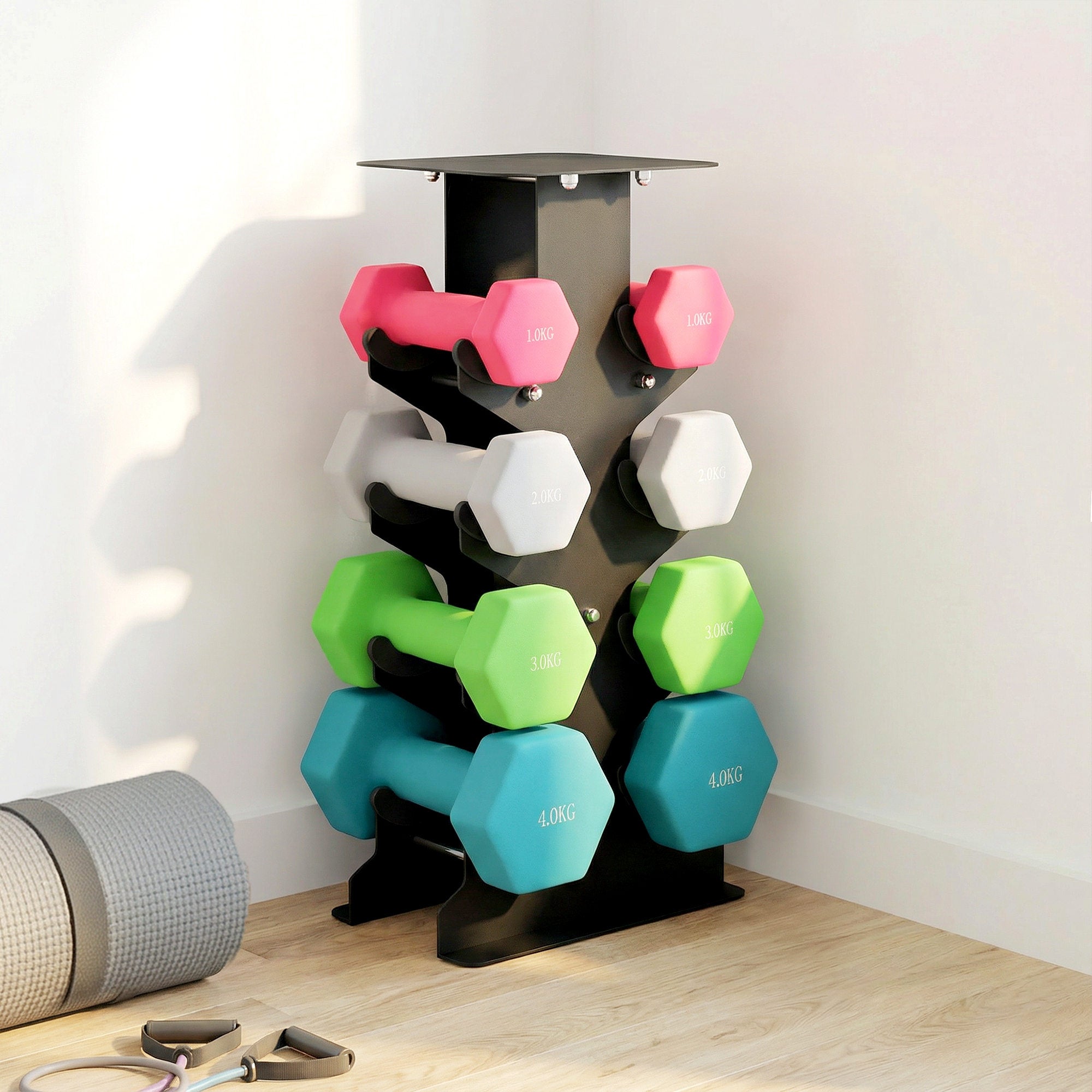 Conjunto de Halteres SPORTNOW em Metal e Plástico Multicolorido 21x14x42 cm - 2