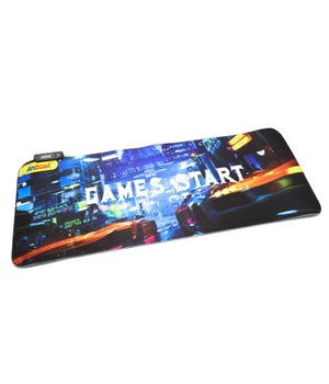 Tappetino Mouse Da Gioco Grande RGB 80x30 Cm - Bordi Cuciti, Base Antiscivolo, Impermeabile, Nero