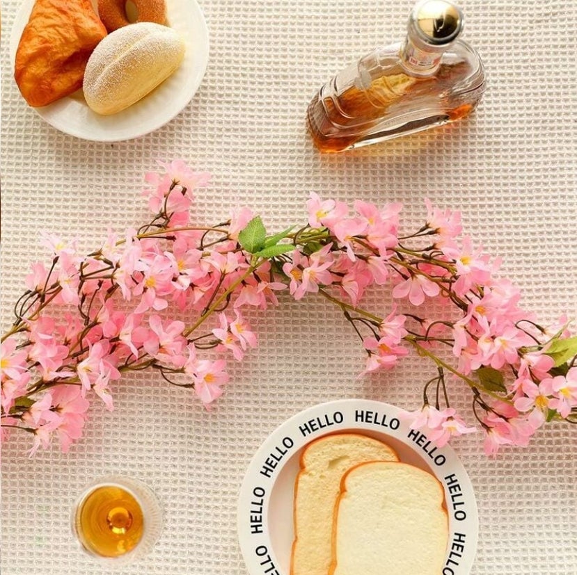 2 Pcs 5.6FT Artificielle Sakura Fleurs Guirlande Faux Oriental Guirlande De Cerisier Maison Jardin Fête De Mariage Décor (Rose) - 5