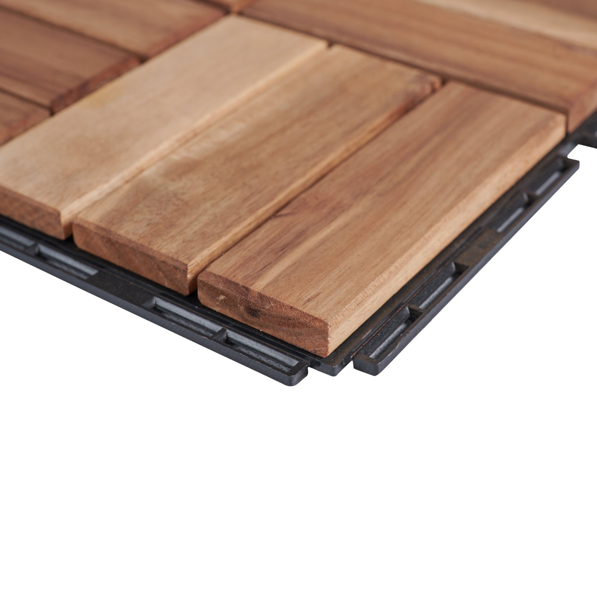 Set de 10 dalles en bois Alliste bois d'acacia 12 lattes 0,9 m² naturel casa.pro - 8
