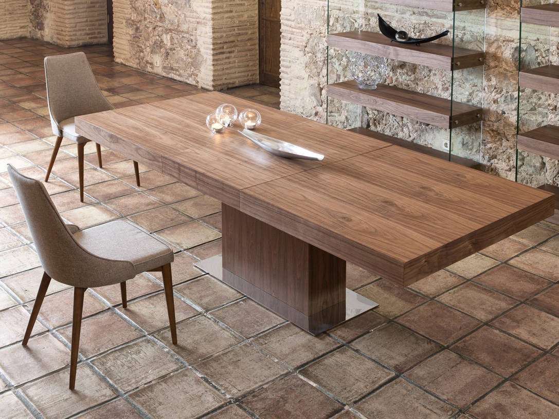 ANGEL CERDA Mesa comedor extensible rectangular nogal - 7