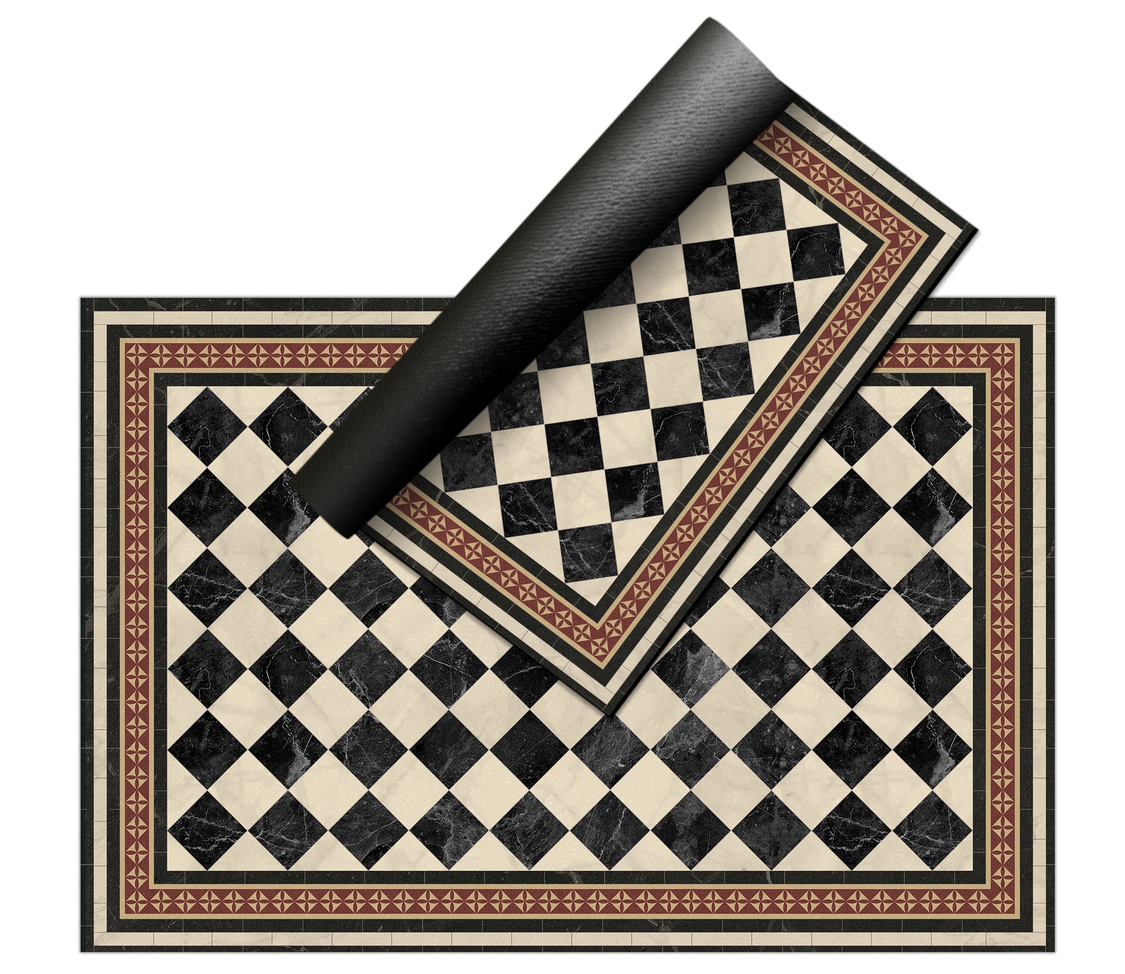 Tapis PVC intérieur/extérieur Scacchi 200x266 cm - PVC imprimé, lavable, ignifuge, pour le salon ou la cuisine, style hydraulique - 5