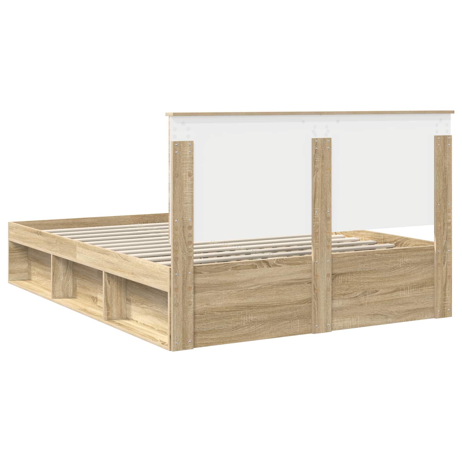 Cadre de lit chêne 150 x 200 cm bois de pin massif - 9