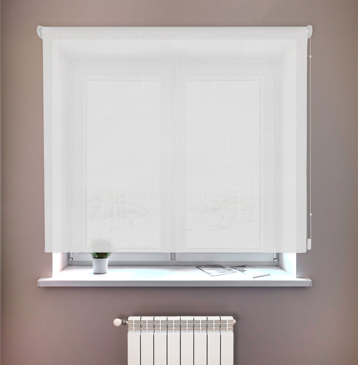 Estor Enrollable Translúcido Decorativo Con Textura Color Blanco 90x150 - 4