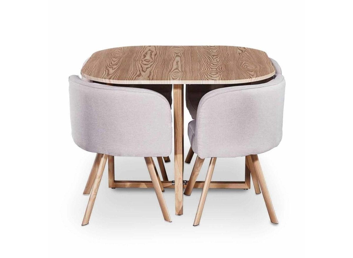 Ensemble table + 4 chaises encastrables beige FLEN - 3