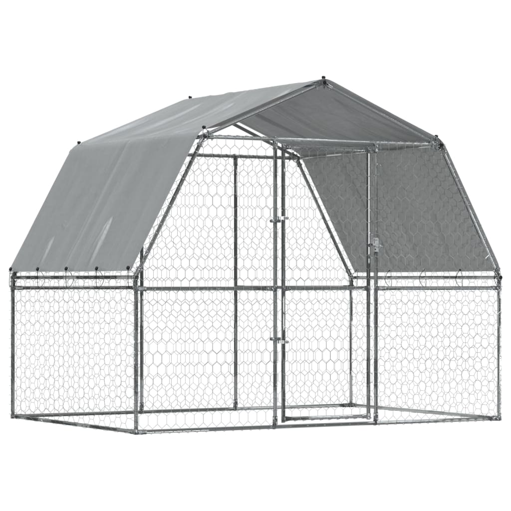 Merlin Cage Cage pour chiens avec toit et porte argenté acier galvanisé CFW49789 ...