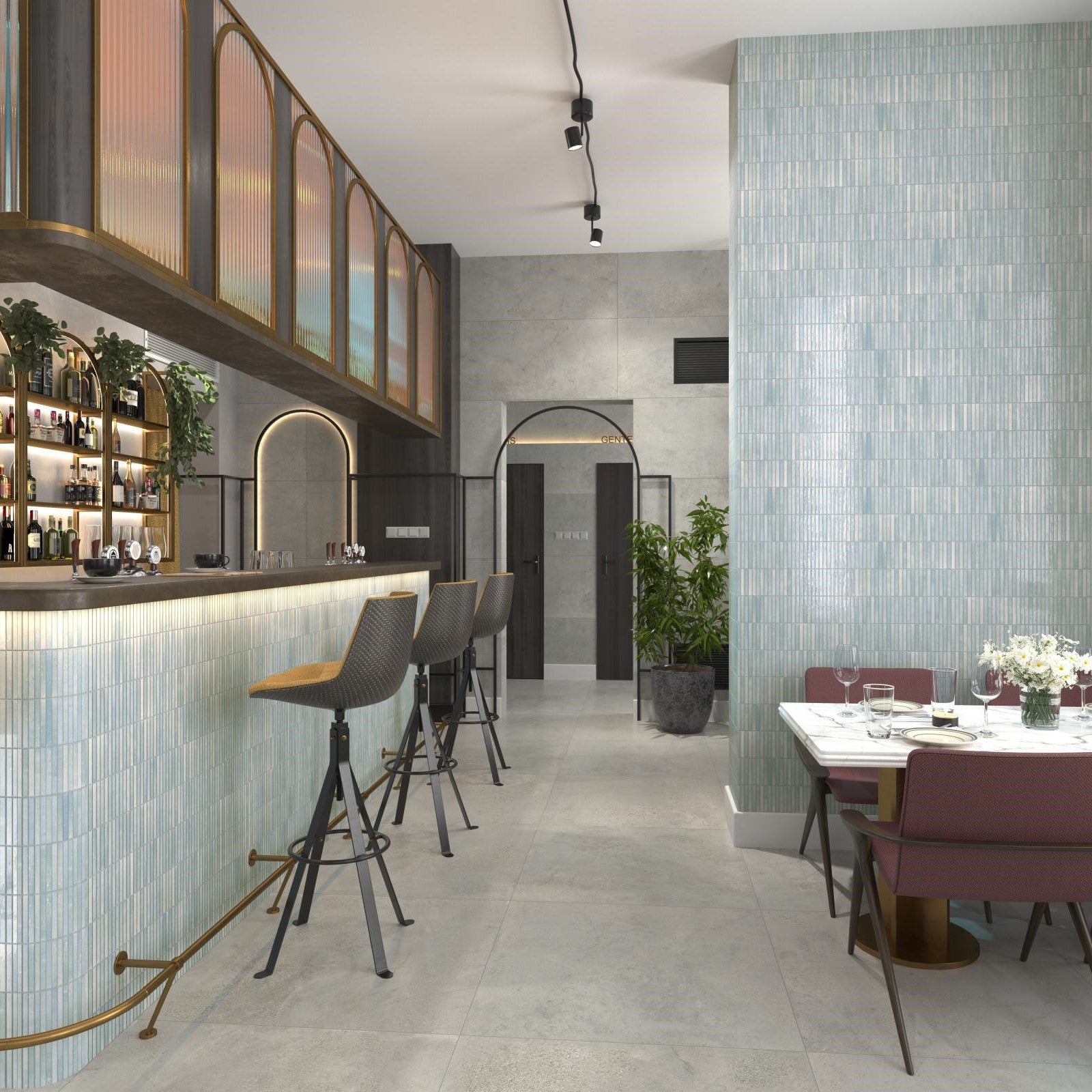 RIVESTIMENTO INTERNO ED ESTERNO DECORATIVO IN GRES PORCELLANATO. KIT-KAT MOSAIC OCEAN GLOSSY 11,5X23,1cm - 3