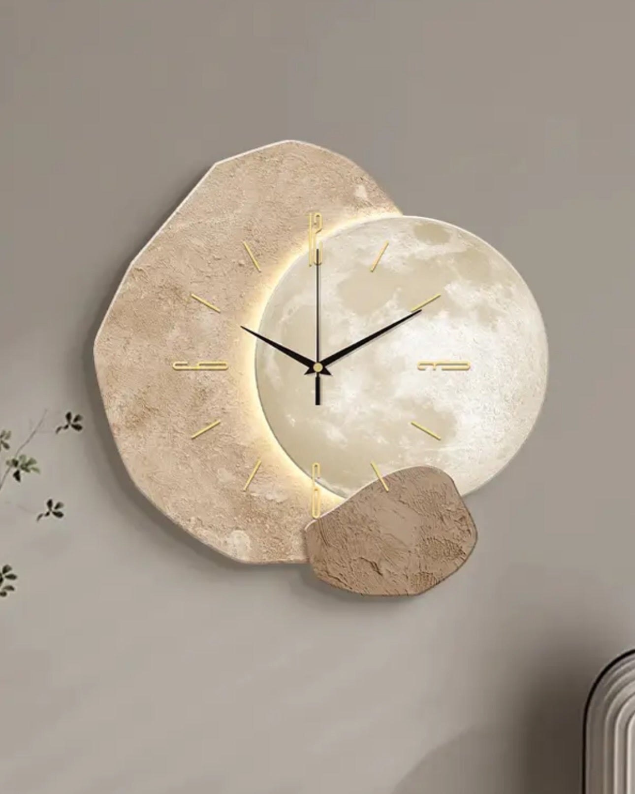 Horloge murale silencieuse et minimaliste ZAEWRY pour le salon, avec éclairage LED, idéale pour la salle à manger, le bureau ou la chambre, 40 cm - 8