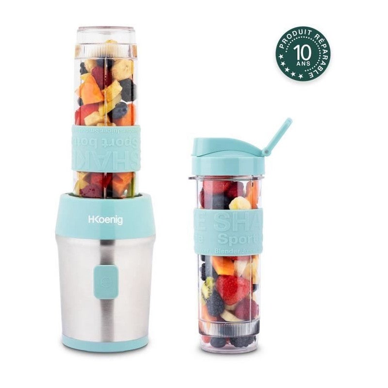 Mini blender - SMOO16 - 300 W - 570 mL - Bleu pastel - 2 gourdes incluses - 3