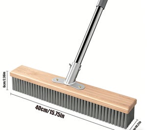 Balai De Rue Métallique Avec Manche Télescopique 1,6m - Brosse Fil Acier Pour Nettoyage Extérieur
