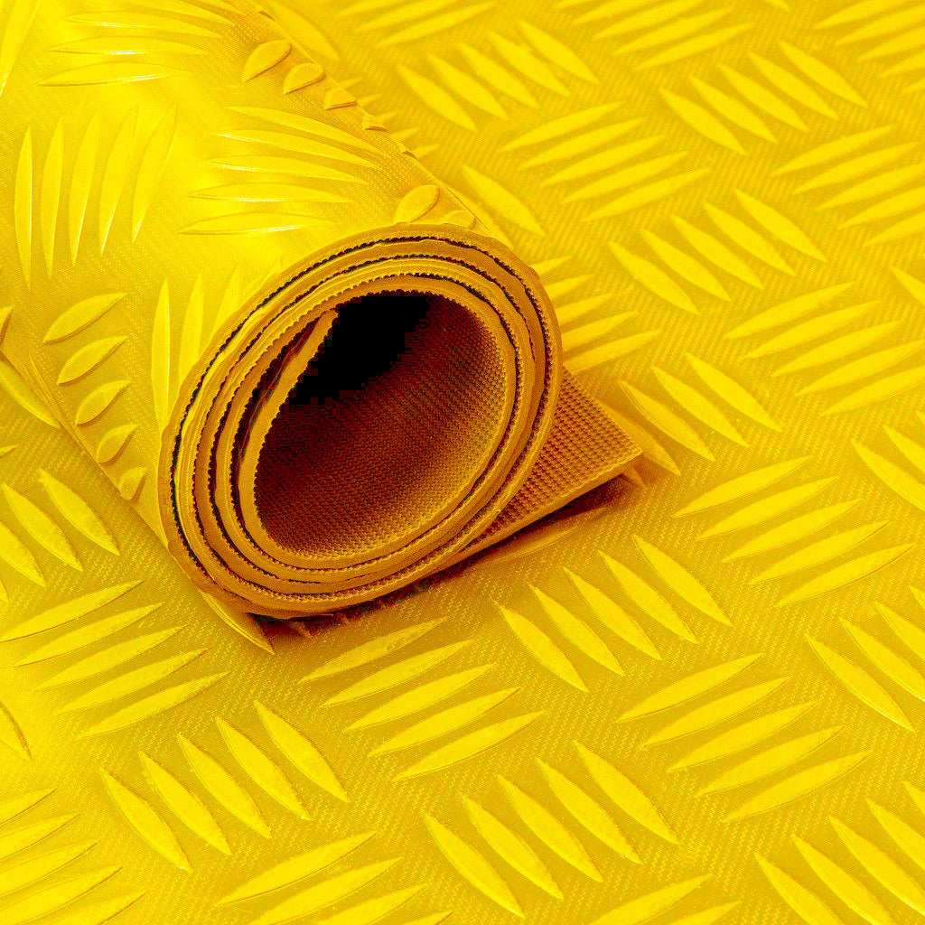Corredor de goma / alfombra de goma en rollo traanplaat 3mm amarillo - ancho 150 cm - por metro lineal