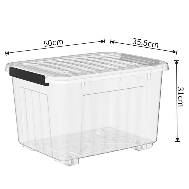 CONTENITORE CON COPERCHIO CM. 45x35x25H TRASPARENTE Mod. BOX CASSETTA - Foto 10