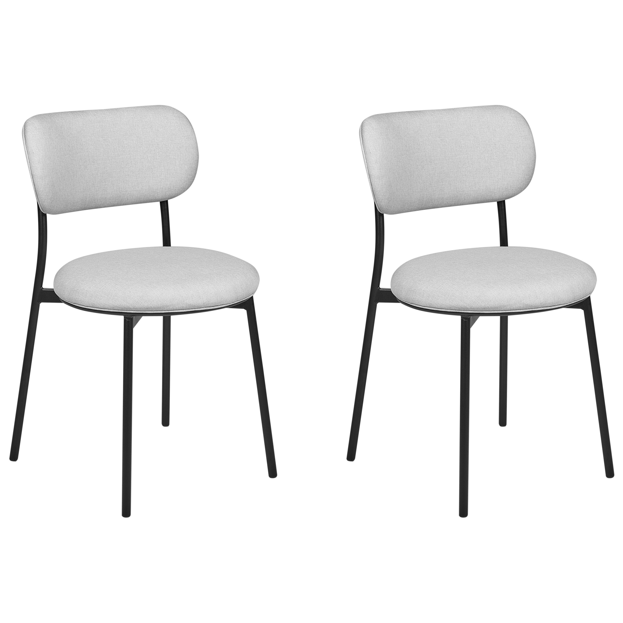 Beliani Conjunto De 2 Sillas De Comedor Casey Gris/Claro , Leroy Merlin