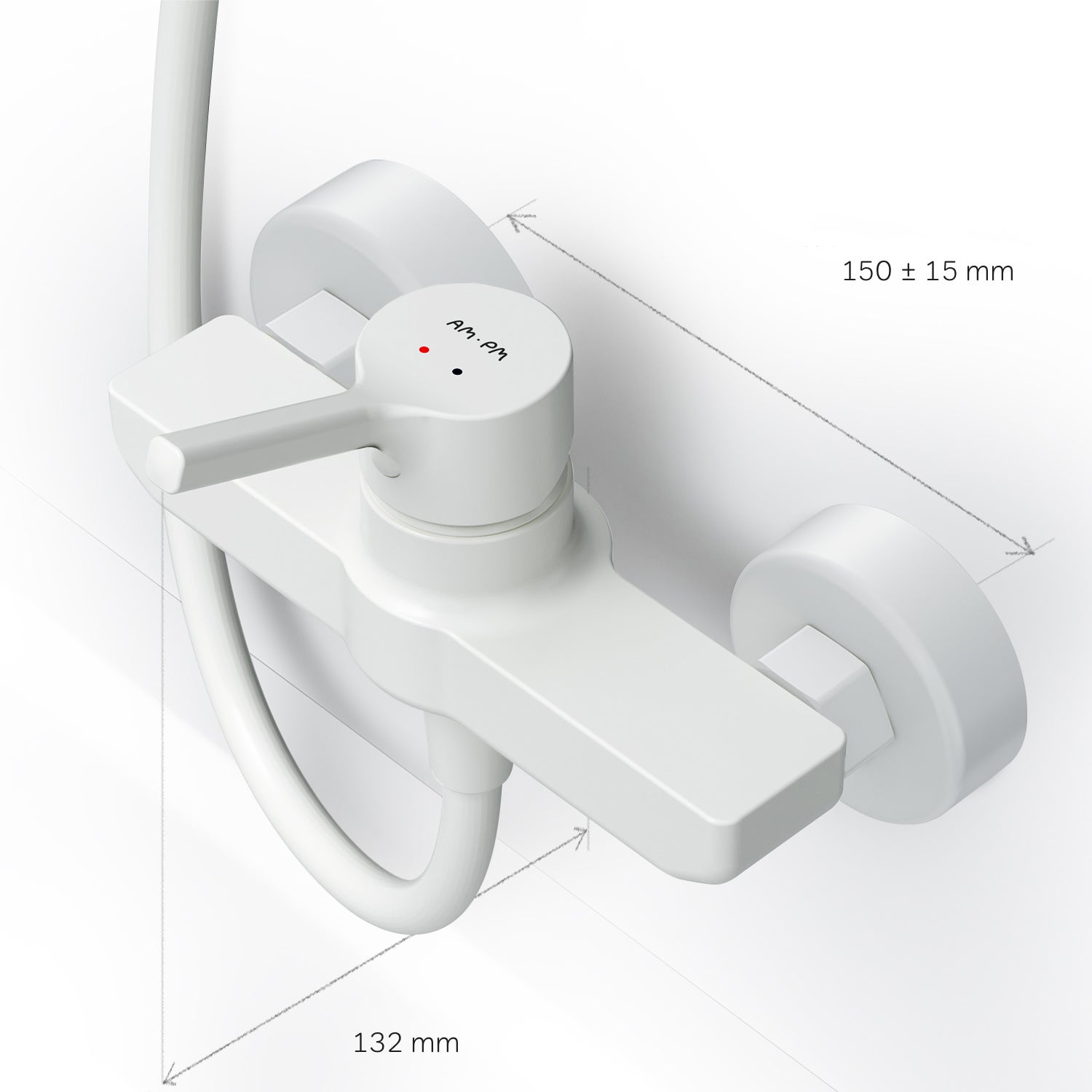Mitigeur mécanique de douche Robinet de douche Blanc, X-Joy S FXB20033 AM.PM - 8