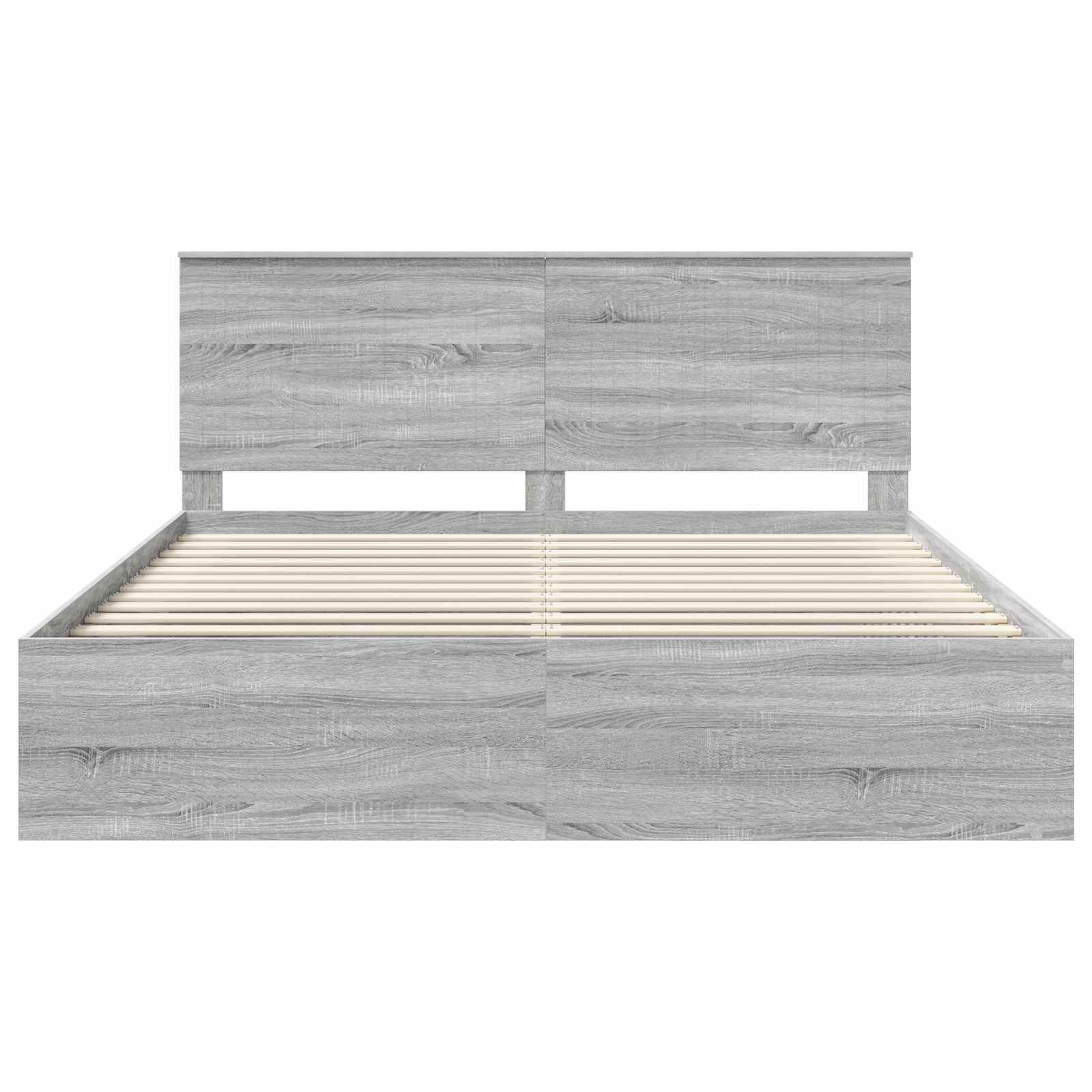 Cadre de lit gris 180 x 200 cm en bois de pin massif - 7