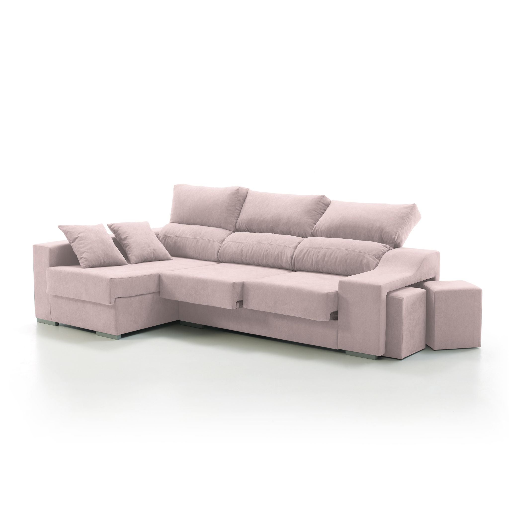 Sofa esquinero chaiselongue sultan izquierda 260x150 cm 4 plazas salmon tejido con sistema acualine tanuk
