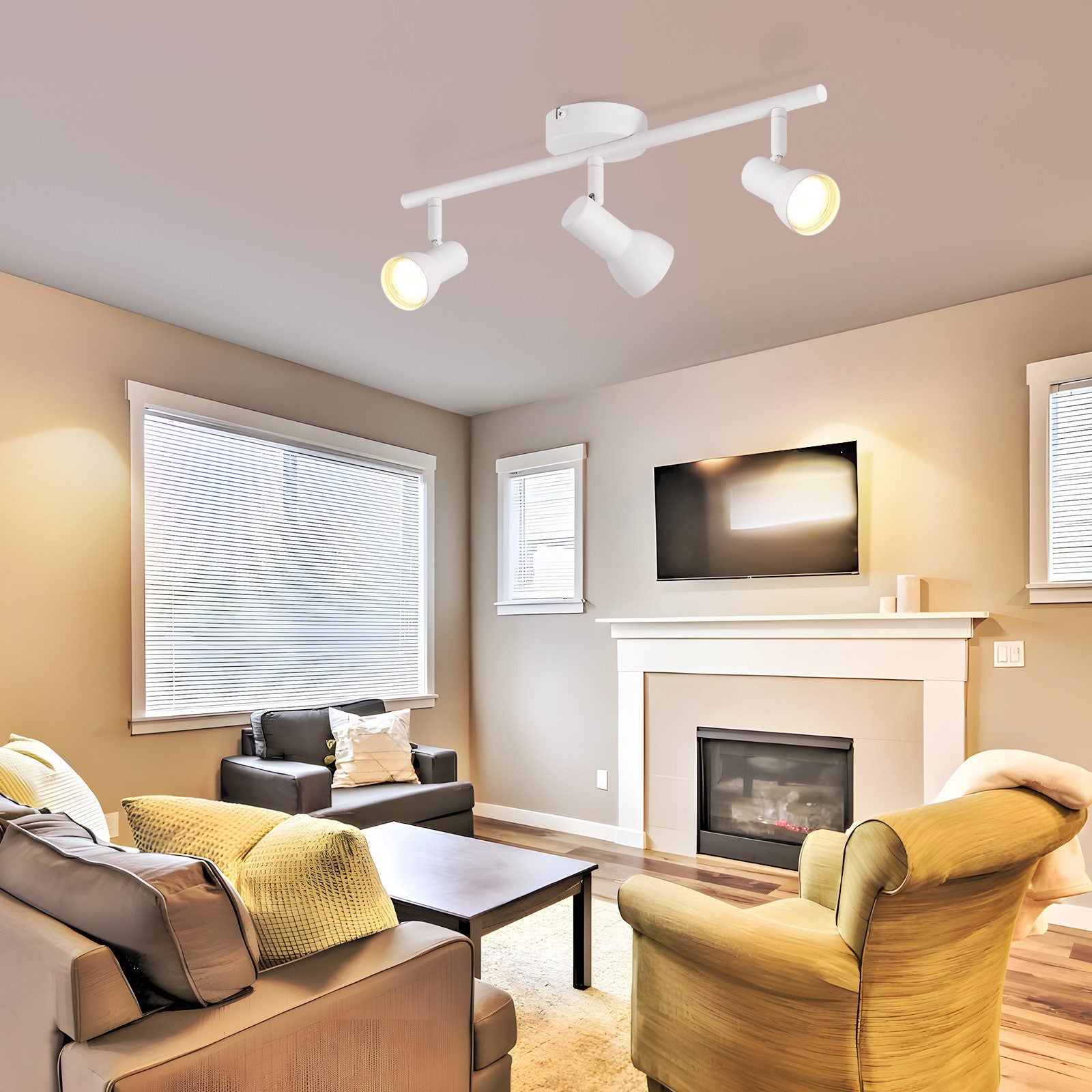 Spot de plafond NETTLIFE 3 flammes GU10, lampe de plafond rotative à 350° pour salon cuisine - 6