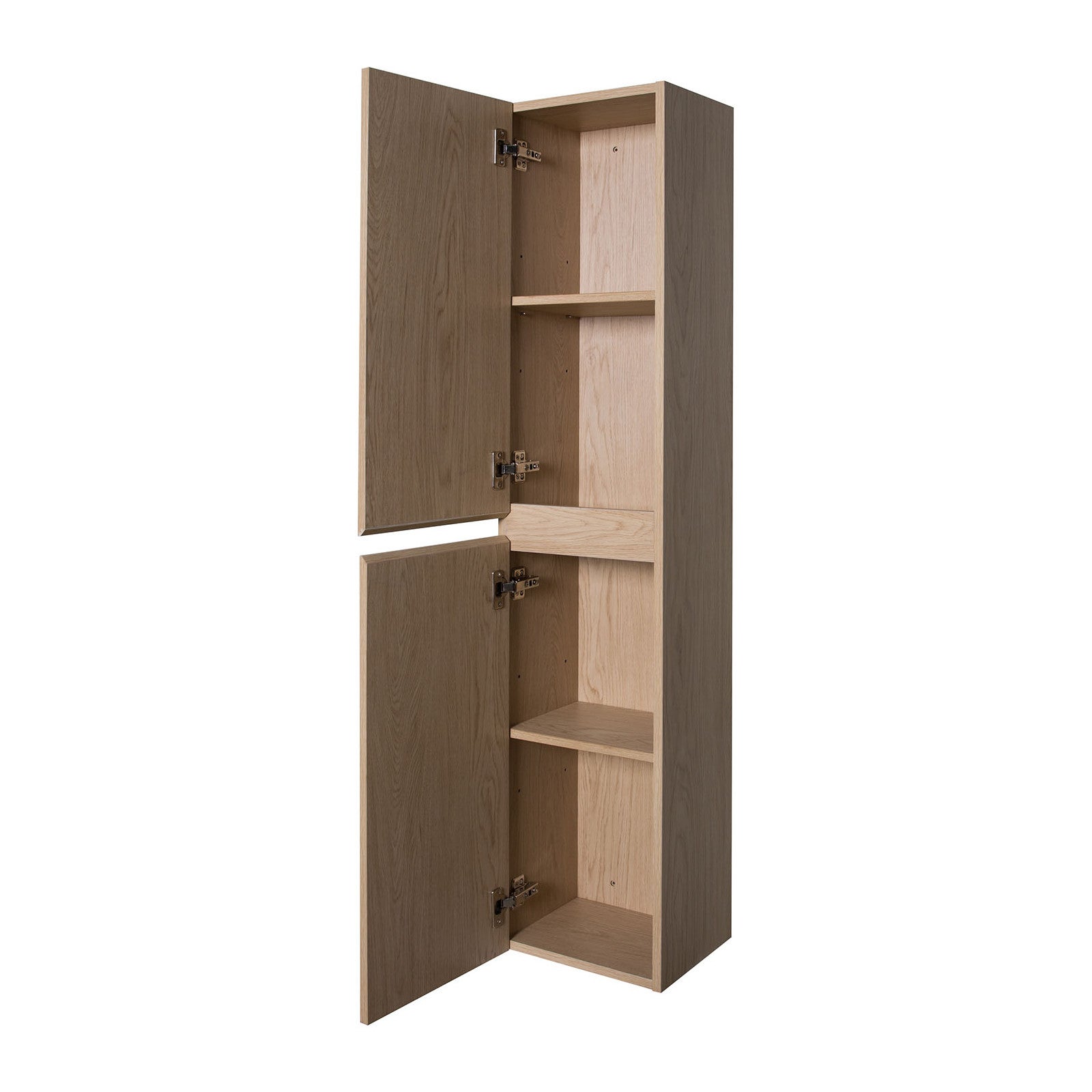 Meuble double vasque 120cm avec plan céramique SORRENTO Décor chêne + colonne - 6