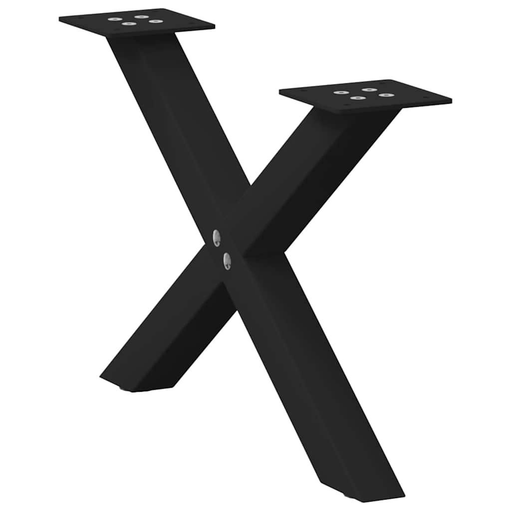 Nogi do stolika kawowego w kształcie litery X 2 szt. Czarne 50x(30-31) cm Stal vidaXL