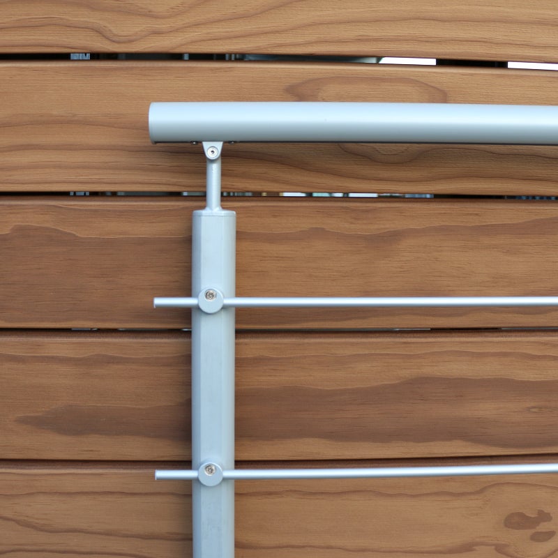 Kit garde-corps aluminium gris karako 2m pose à plat, Opalu KORDO - 6