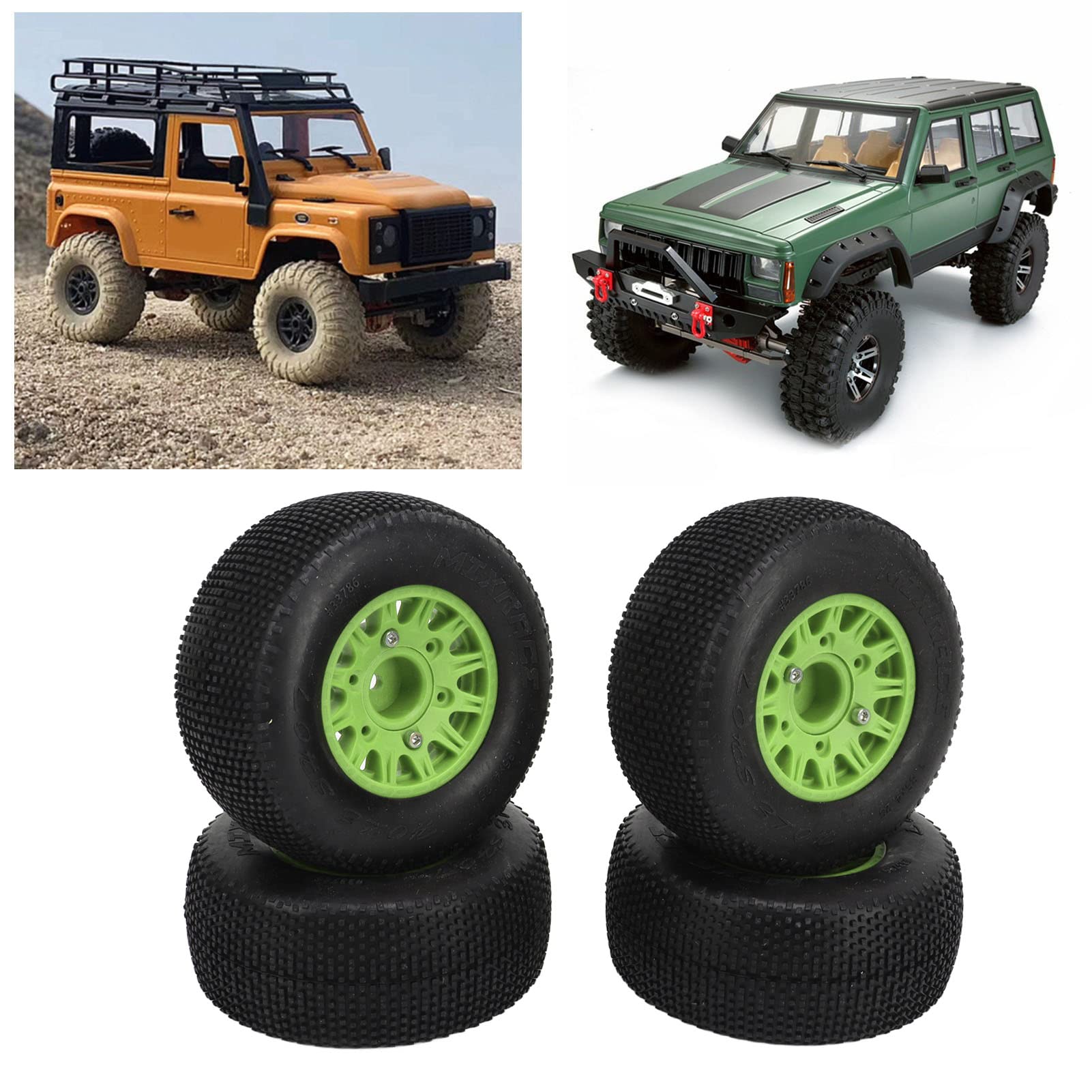 Neumáticos RC 1/10, plástico de goma, agarre fuerte, amortiguación