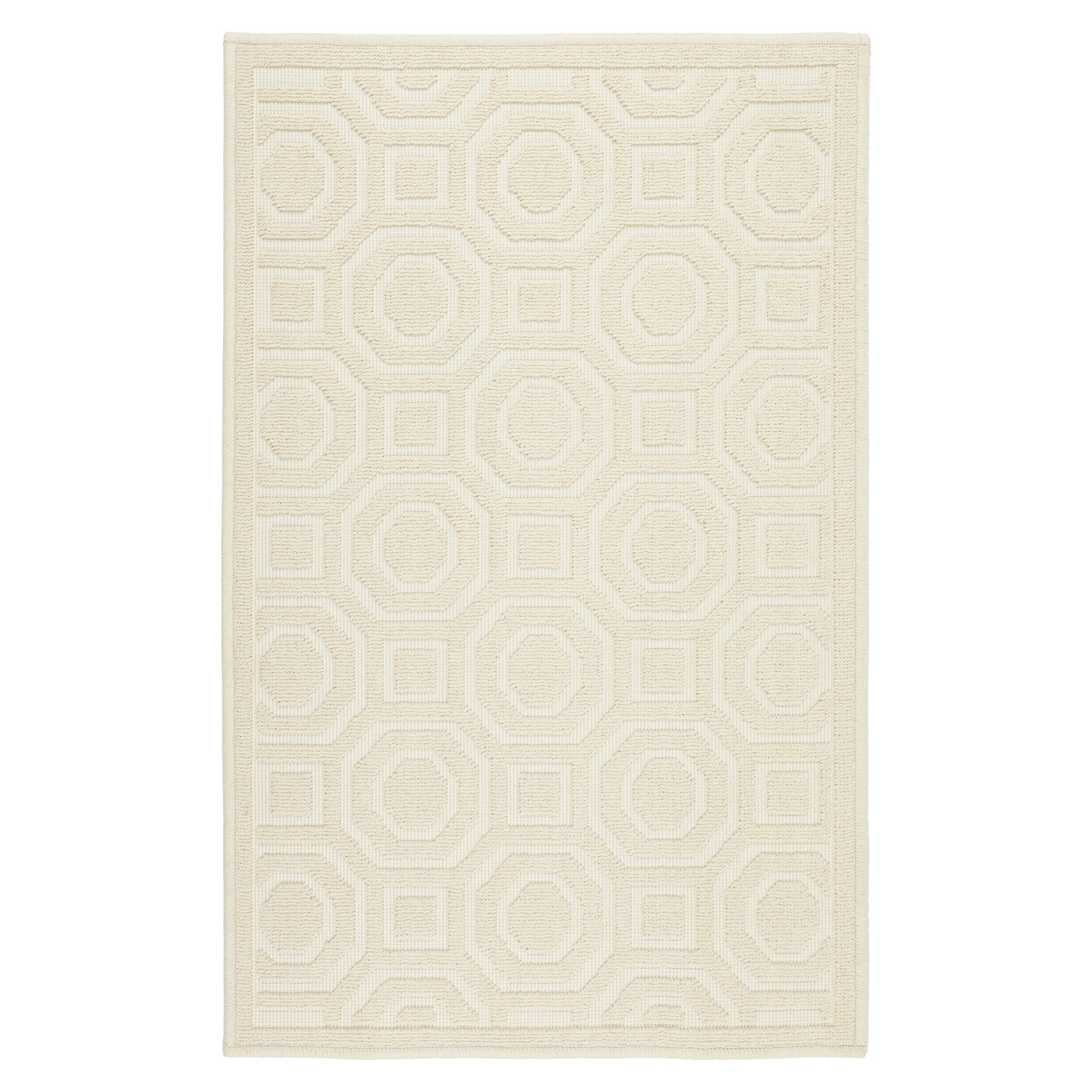 Dywanik łazienkowy Lino 60x90 cm bawełna egipska geometryczny beżowy