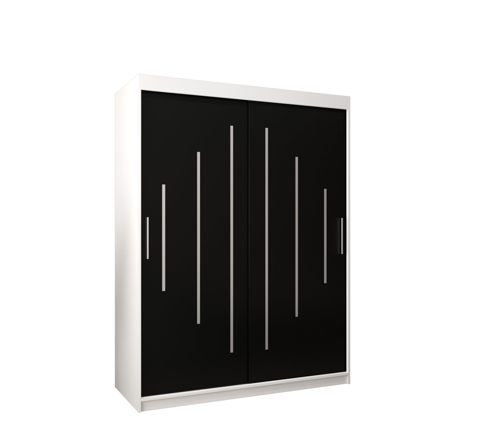 Szafa przesuwna garderoba York 150 x 62 x 200 cm Biały + Czarny - Abiks Meble