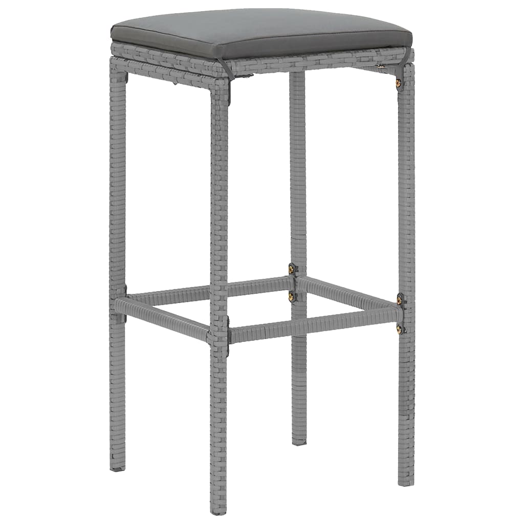 Maison Exclusive - Set Bar da Giardino 9 pz con Cuscini in Polyrattan Grigio - 5