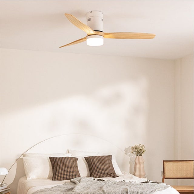 WIND CALM M - Ventilador de teto silencioso de 40 W com pás técnicas em ABS de vários tamanhos - Com luz - sem wifi