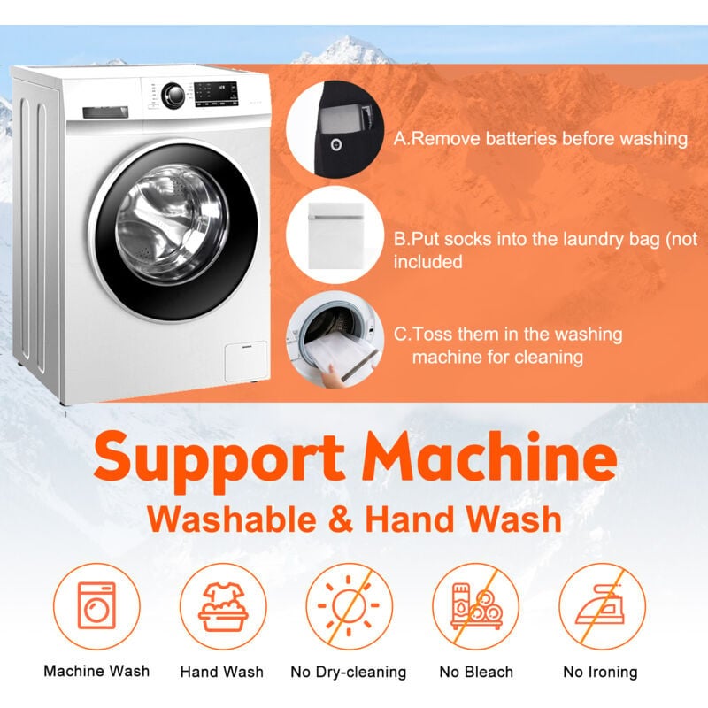 Chaussettes chauffantes rechargeables pour hommes et femmes, alimentées par une batterie 5V 5000mAh, lavables, chaussettes chauffantes , gris - 5