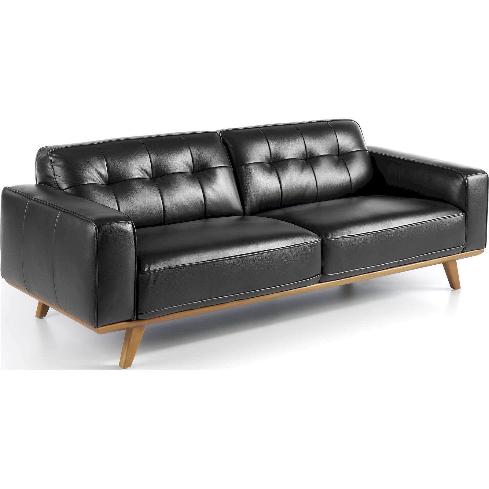 Canap 3 Places En Cuir Pieds Bois Massif De Fr ne 227 X 95 X 78 Cm canap-3-places-en-cuir-pieds-bois-massif-de-fr-ne-227-x-95-x-78-cm