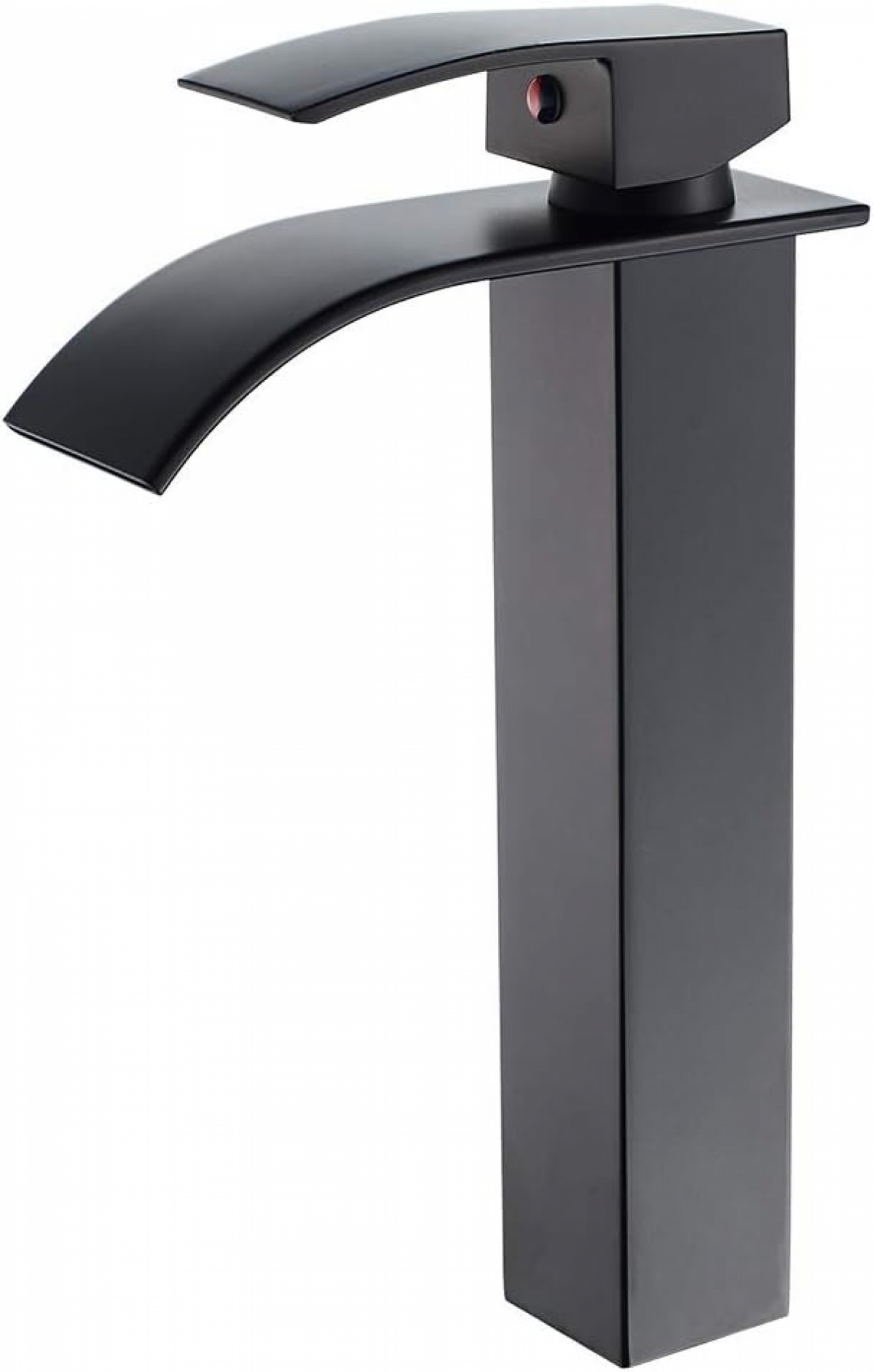 Baterie de lavoar, înălțime 30 cm (negru), baterie de baie cu cascadă