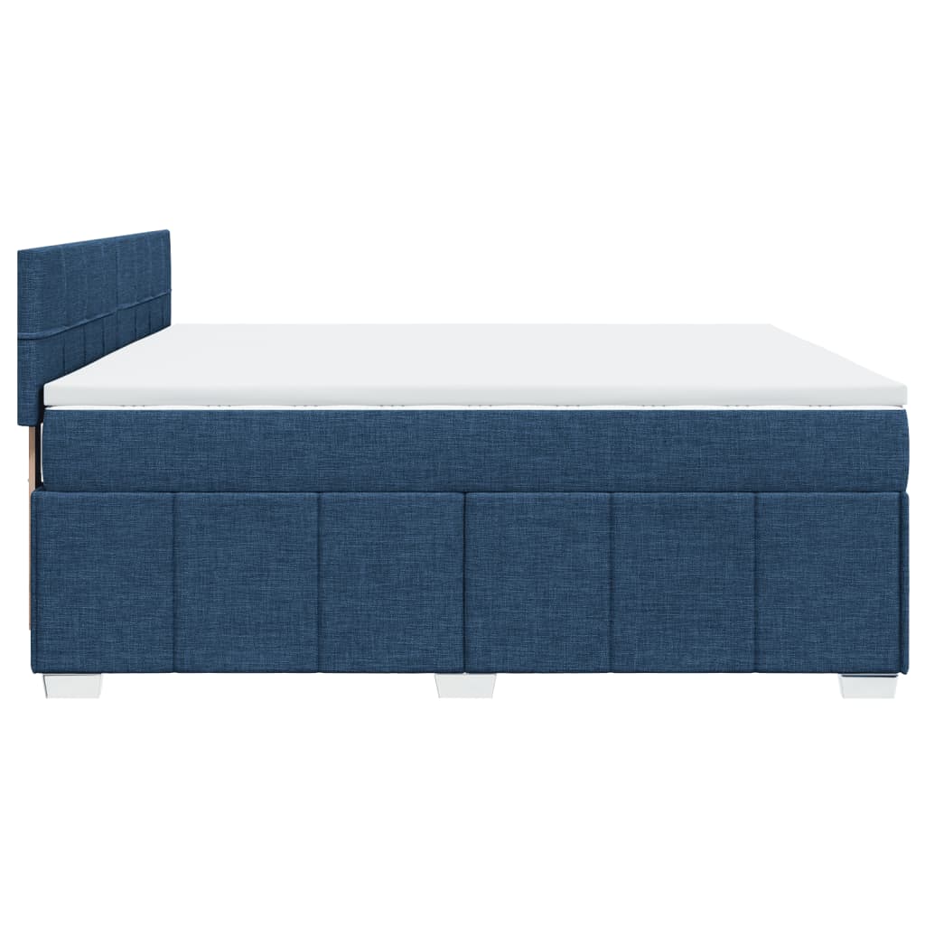Maison Exclusive - Sommier à lattes de lit avec matelas Bleu 200x200 cm Tissu - 5