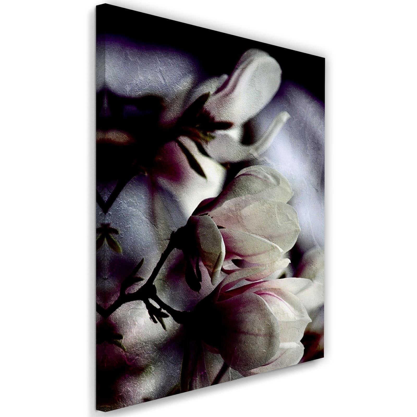 Runa Art Tabella decorazione floreale parete Magnolia - 150 x 75 centimetri XXL Stampa su Tela Salotto Appartamento - pronta per essere appesa - 202453b