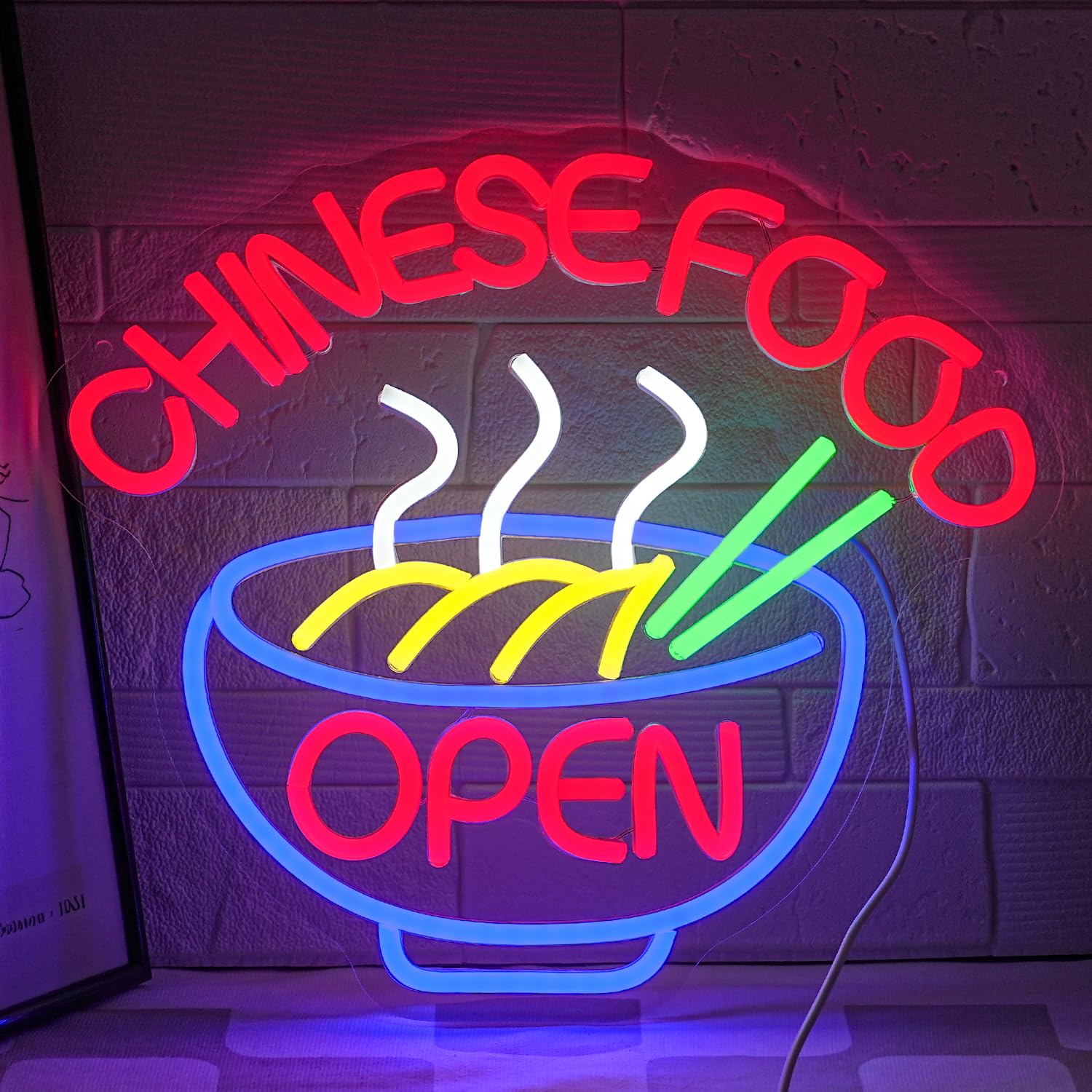 Wanxing Neon Mural LED Pour Cuisine Ouverte, Intensité Variable