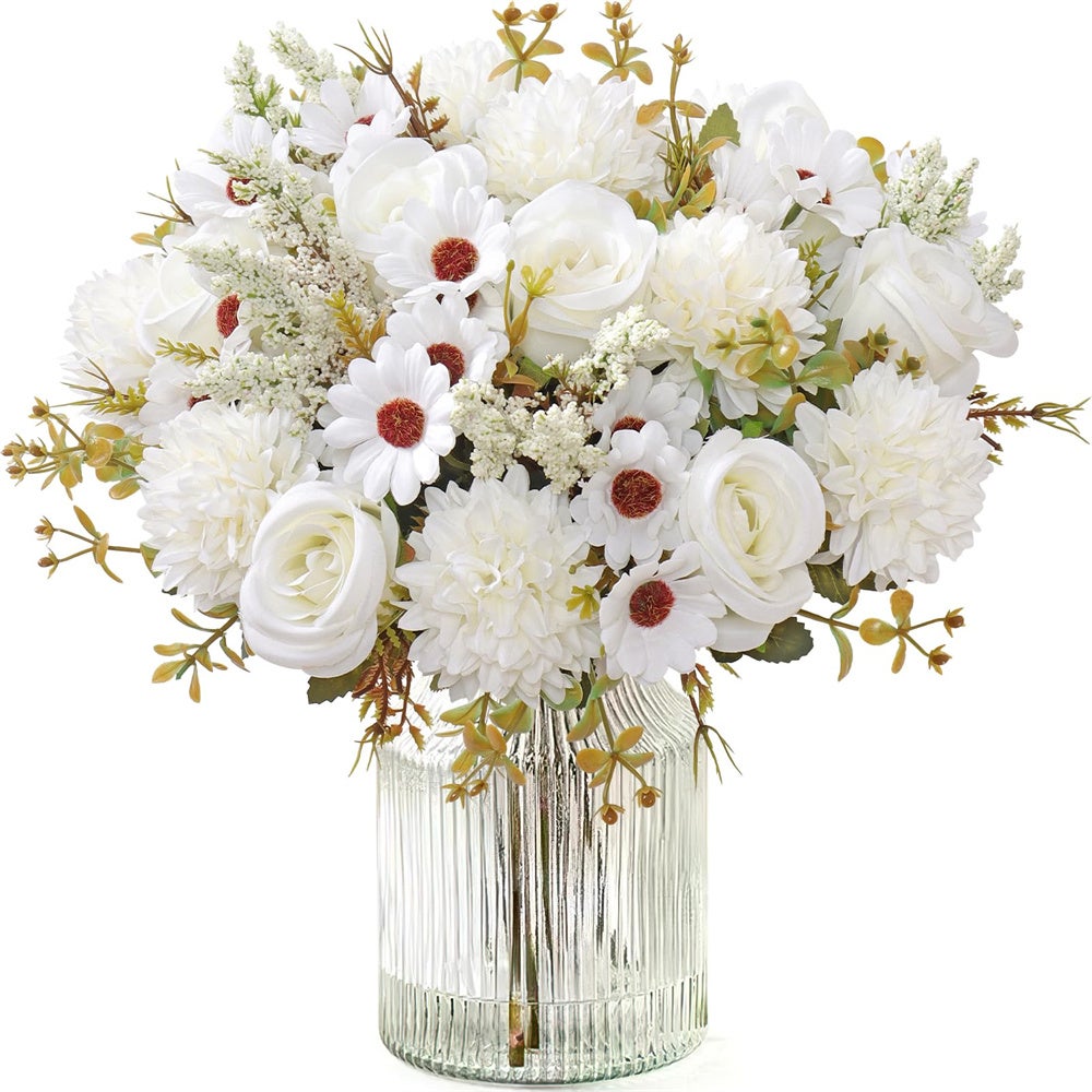 10 Fiori Artificiali Di Calle In Lattice, 34 Cm, Colore Avorio, Realistici Al Tocco, Bouquet Per Matrimonio E Decorazione