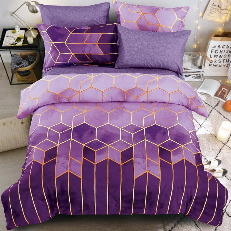 Juego de cama de estilo geométrico, juego de sábanas, funda