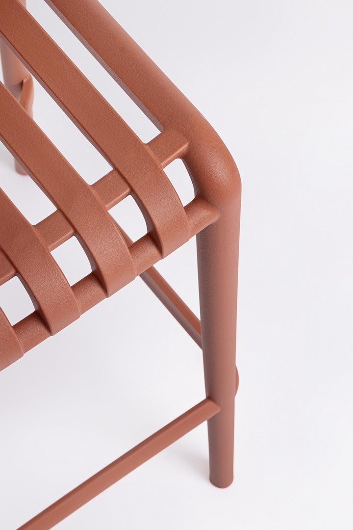 Tabouret d'extérieur en polypropylène résistant aux UV, rouge - 7