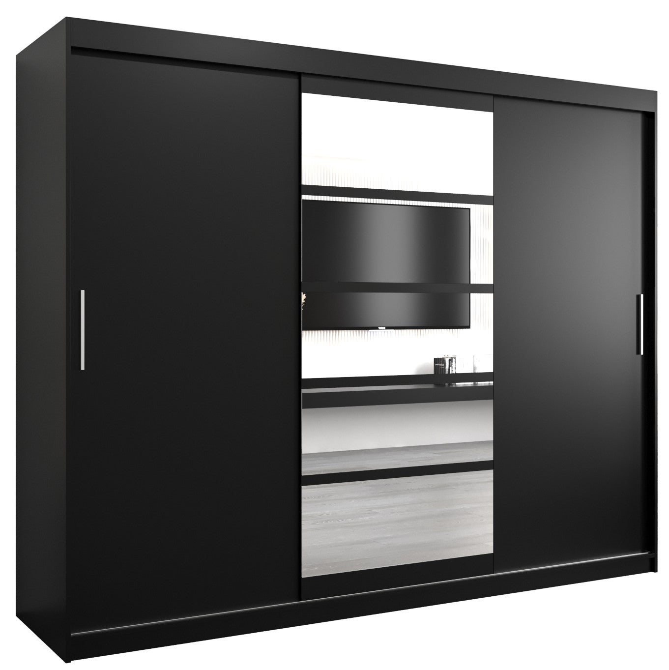 Szafa przesuwna garderoba ROMA 1 250 x 62 x 200 cm Czarny - Abiks Meble