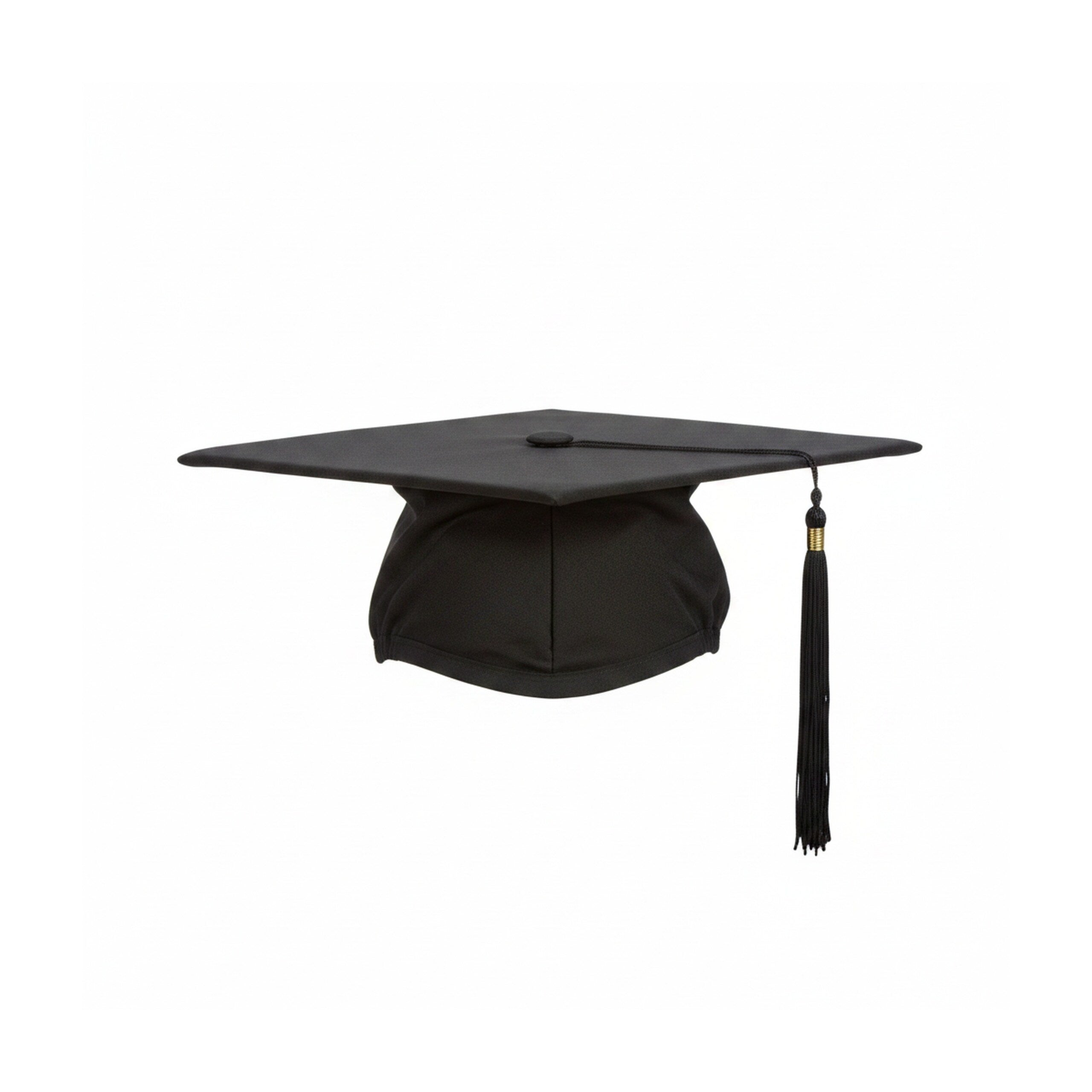 Toque de diplômé en polyester noir, lot de 10, taille unique avec pompon, 12 x 28 x 28 cm, sans année, pour remise de diplômes et carnaval, Relaxdays - 7
