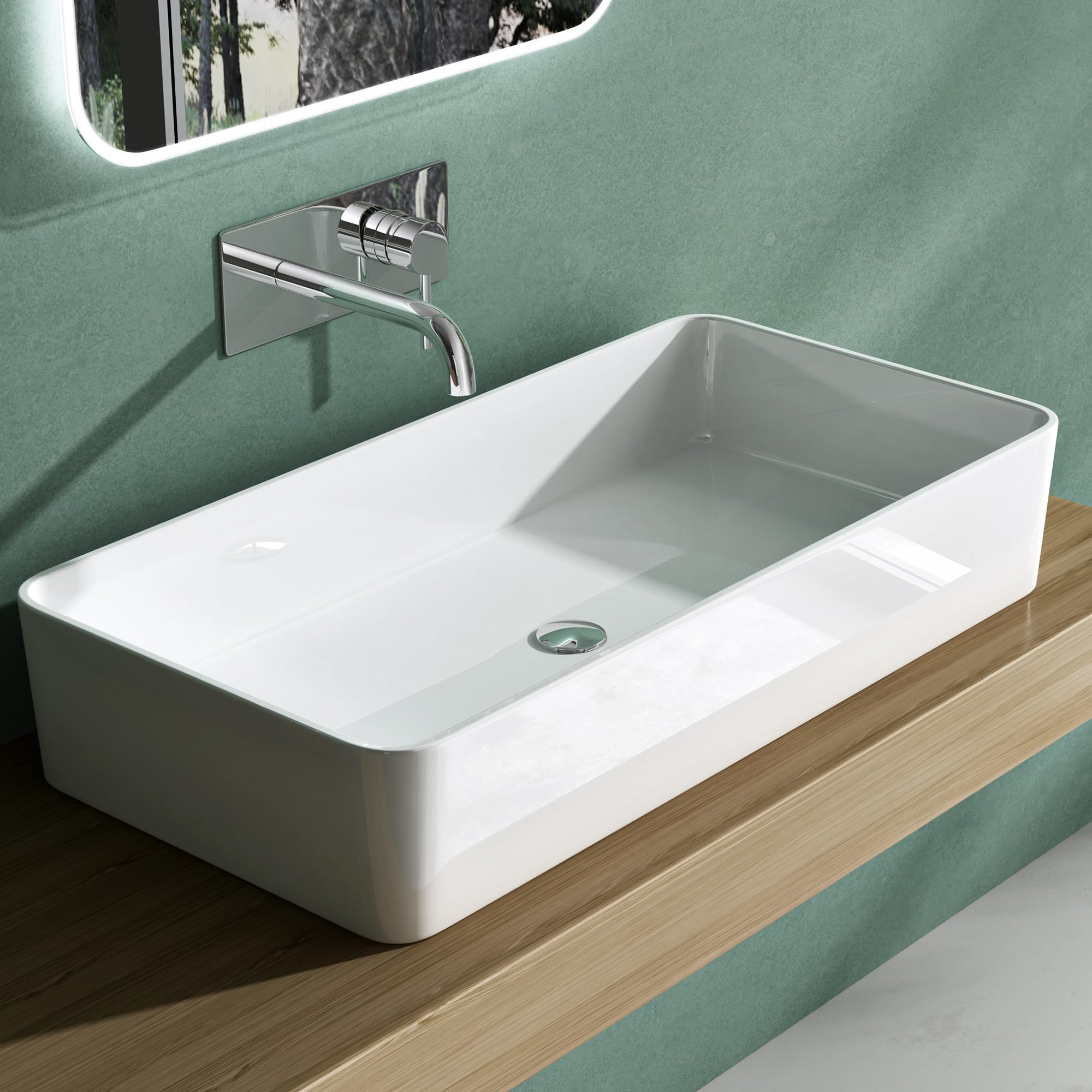 Mai Mai Vasque Poser Lavabo Blanc 80x40x15cm En R sine Sans Per age mai-mai-vasque-poser-lavabo-blanc-80x40x15cm-en-r-sine-sans-per-age
