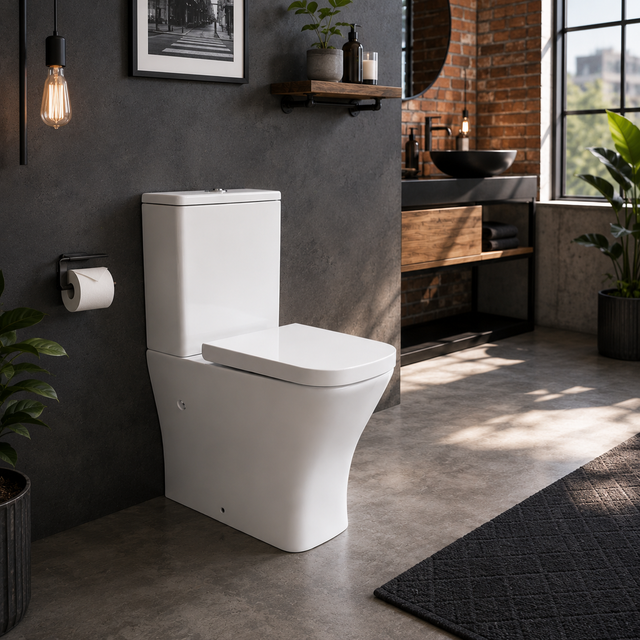 WC | Sanita Adaptada | Mobilidade Reduzida | Assento Mais Alto | Tampa com Fecho Suave | PLUSBAÑO