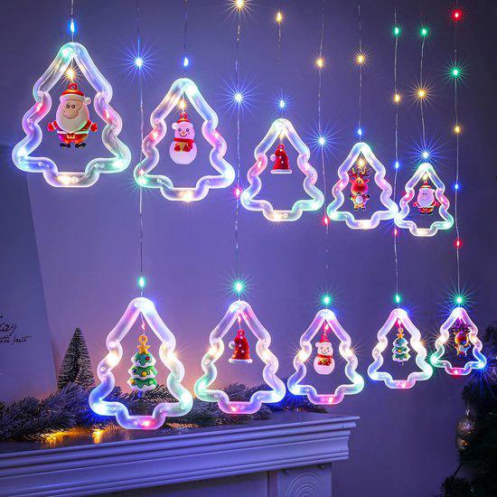 Guirlande lumineuse de Noël 3M, rideau lumineux, lumières de fenêtre de Noël pour les décorations de Noël dans la chambre à coucher, 3 m, 8 modes, tél - 5