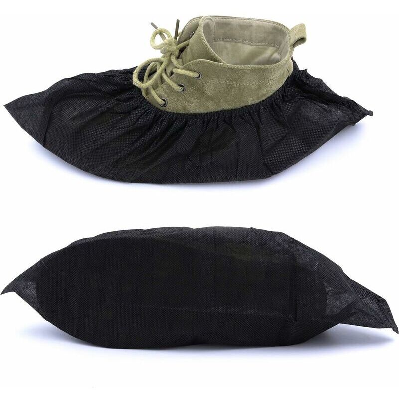 Couvre-chaussures de travail - Paquet de 100 élégants noirs taille unique durables antidérapants (noir) - 3