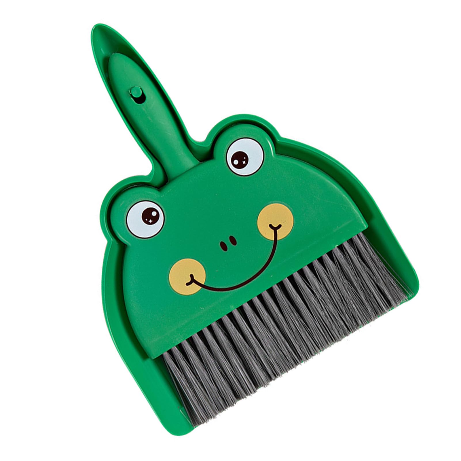 Ensemble pelle et balayette à poussière, mini balai de nettoyage portable avec pelle à poussière pour bureau (grenouille) - 4