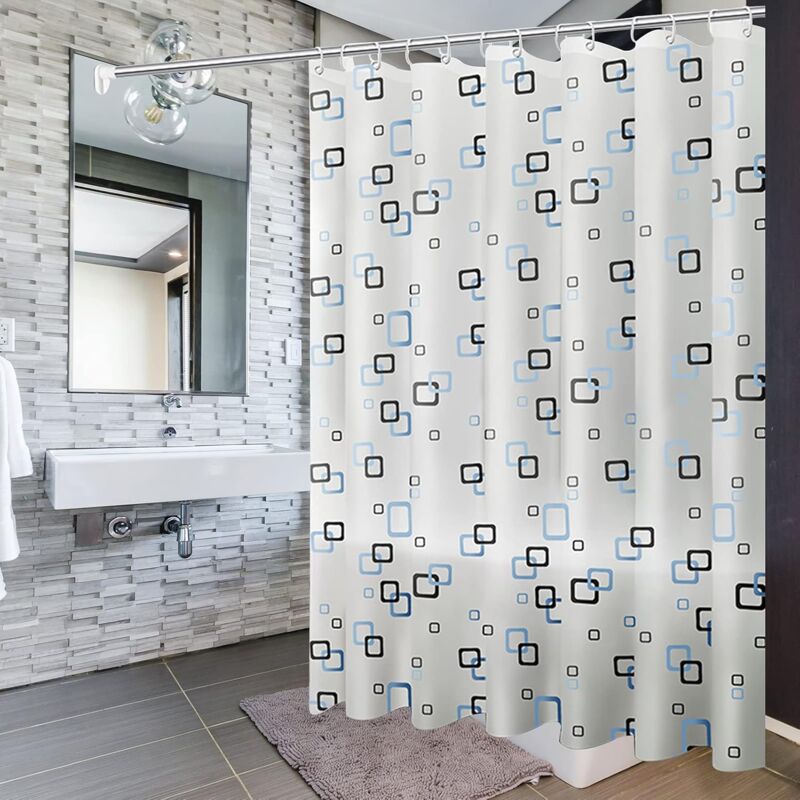 Tenda Doccia Antimuffa 200x200 Cm, Effetto 3D Oro E Bianco, In Poliestere Impermeabile, Con 12 Ganci In Plastica, Per Bagno