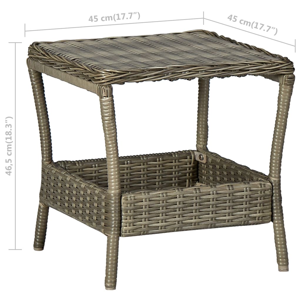The Living Store - Table de jardin Marron 45x45x46,5 cm Résine tressée - 5