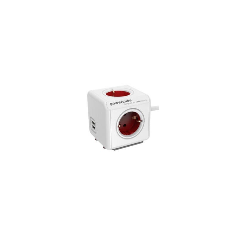Allocacoc Powercube Extendido Usb Incl. 1,5 M Cable Tipo F Rojo , Leroy Merlin