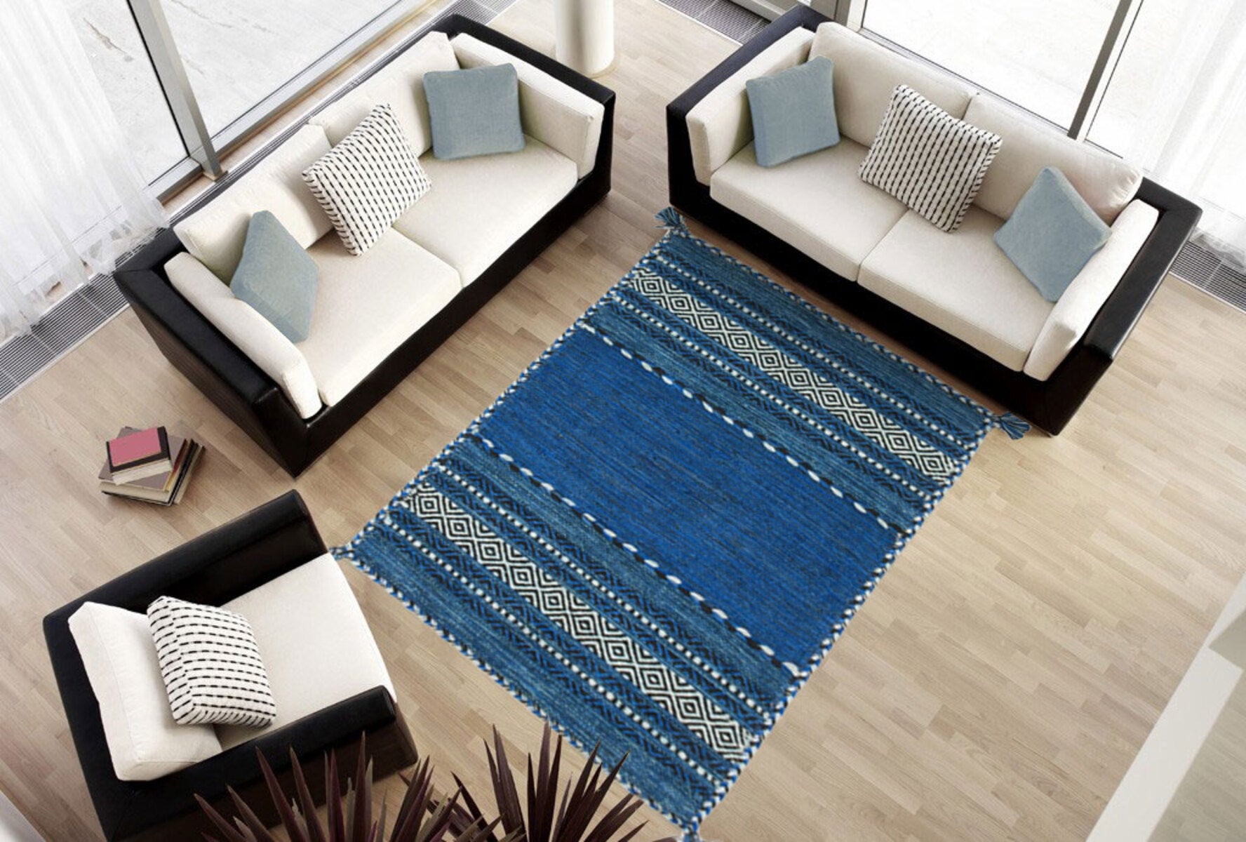 Kilim Lory tribal 100% bawełna, indyjski, ręcznie robiony 130x65 cm